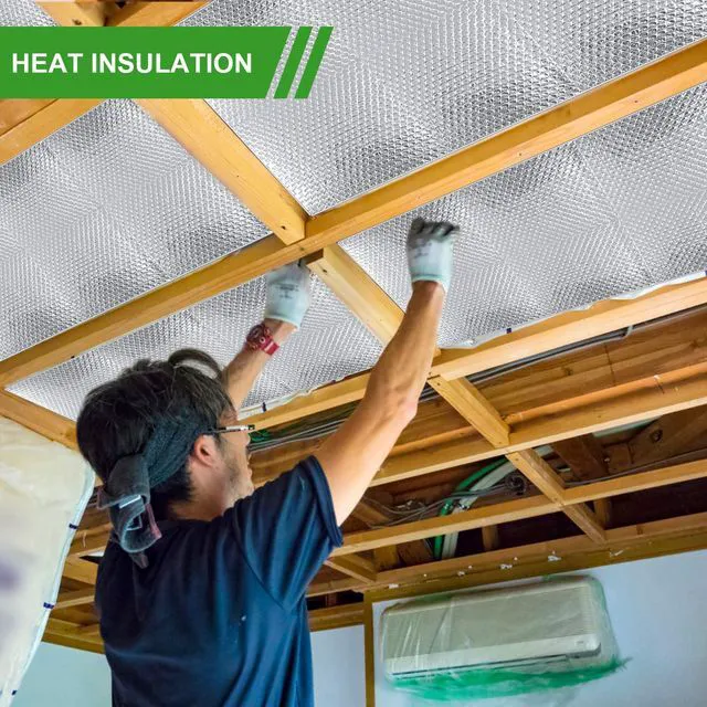 Alt view image 4 of 6 - Reflective Insulation Roll, 24" x 50Ft Radiant Barrier Heat Blocker radiant barrier foil,reflective insulation roll,aluninum foil bubble core insulation for wall,attic door,garage door