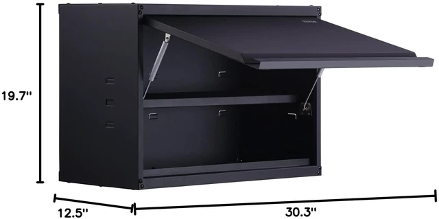Alt view image 3 of 4 - Metal Storage Cabinet, 120lbs Load Capacity per Shelf, 20'' Tall Wall-Mounted Powder-Coating Steel Garage Cabinet with Adjustable Shelf, Press to Close & Open Door Perfect for Office Garage Tool