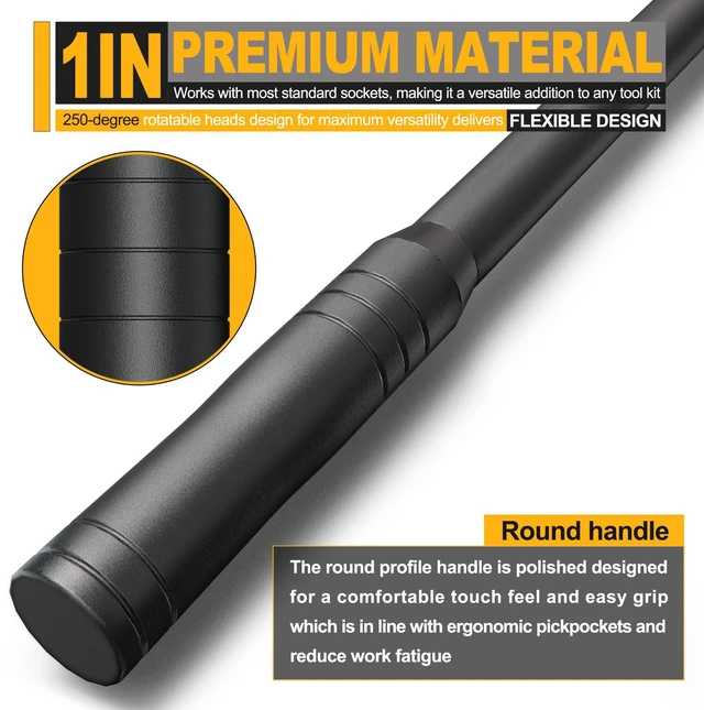 Alt view image 4 of 6 - 1" Drive 41 Inch Breaker Bar, Heavy Duty Head, Premium Chromium-Molybdenum Steel, Trucks, Agricultural Machinery and Industrial Equipment