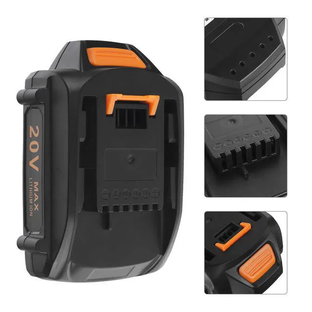 Alt view image 6 of 7 - 2Packs Replacement Battery 20V and Charger Starter Kit 3.0Ah Lithium Battery Compatible with Worx 20 Volt Cordless Power Tools