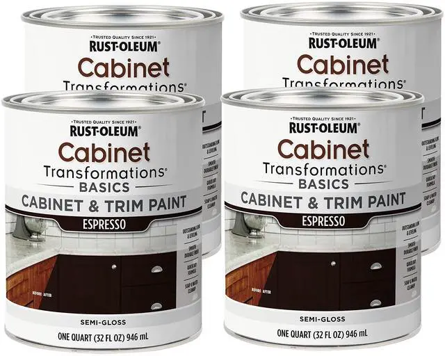 Main image of 372011-4PK Transformations Basics Cabinet & Trim Paint, Quart, Espresso, 4 Pack