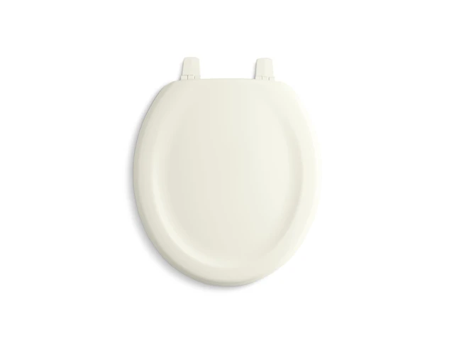 Alt view image 2 of 3 - 4648-47 Stonewood Round Toilet Seat, Wood Seat for Standard Round Toilets, Lid with Color-Matched Plastic Hinges, Almond (Pack of 2)