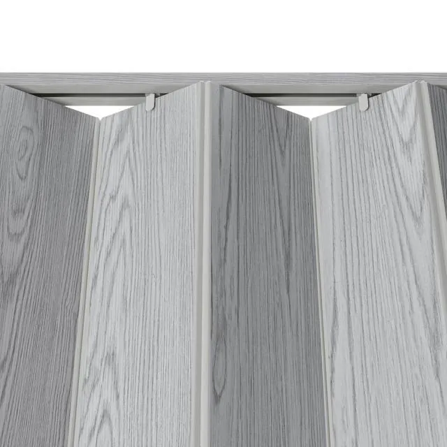 Alt view image 5 of 7 - Studio Series 36" x 80" PVC Foldable Accordion Door, Grey Trimmable PVC panels, flexible single-layer design, space-saving interior door, room divider, easy installation