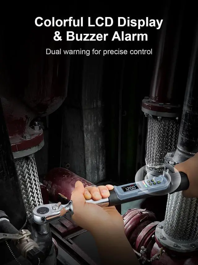 Alt view image 4 of 7 - Upgraded Digital Torque Wrench Set, 7.38-147.5 Ft-lbs/10-200 nm, 1/2'' Drive Rachet Torque Wrench with Buzzer & Colorful LED Indicator, Electronic Wrench for Motor Car Tires Auto Repair