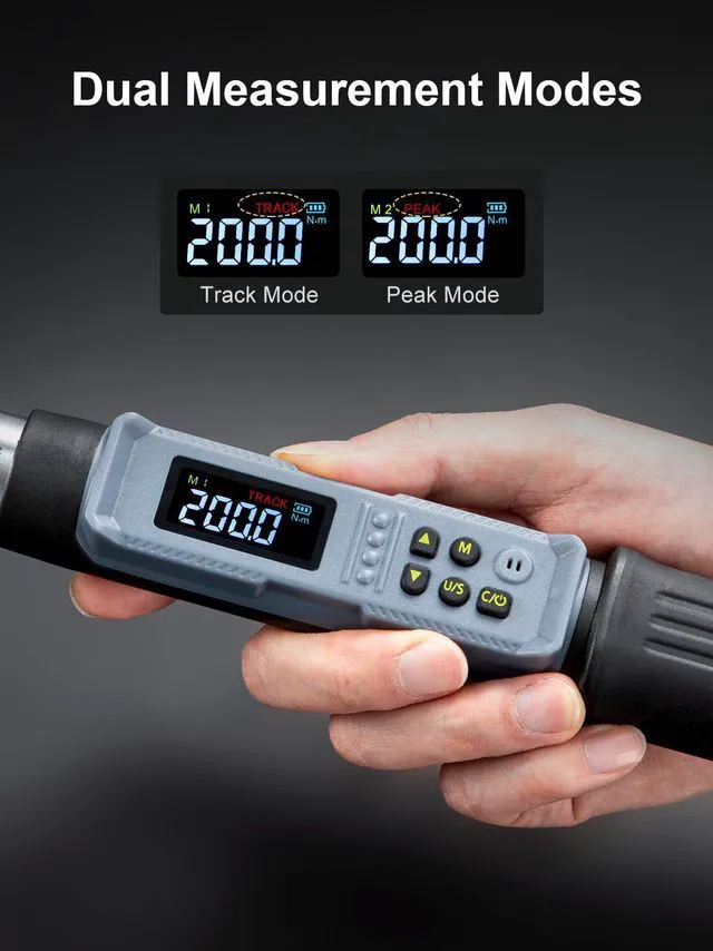 Alt view image 6 of 7 - Upgraded Digital Torque Wrench Set, 7.38-147.5 Ft-lbs/10-200 nm, 1/2'' Drive Rachet Torque Wrench with Buzzer & Colorful LED Indicator, Electronic Wrench for Motor Car Tires Auto Repair