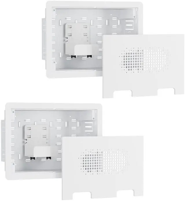 Main image of 9" in-Wall Media Box Recessed Outlet Cable Management Kit 2 Pack Structured Media Enclosure, One Connect & Network Switches, Fits Fire TV Stick Samsung, Recessed In-Wall Design, 2 Pack