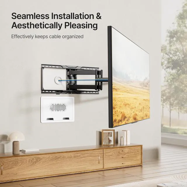 Alt view image 5 of 7 - 9" in-Wall Media Box Recessed Outlet Cable Management Kit 2 Pack Structured Media Enclosure, One Connect & Network Switches, Fits Fire TV Stick Samsung, Recessed In-Wall Design, 2 Pack