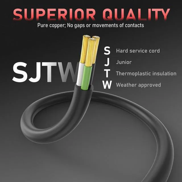 Alt view image 4 of 7 - 15Amp 40ft 250 Volt Welder Extension Cord 12 AWG Power Extension for Welding Machines NEMA 6-50P to 6-50R