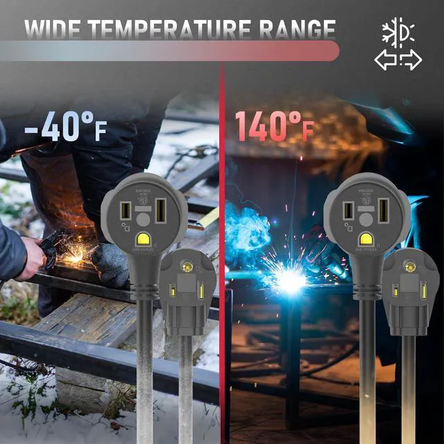 Alt view image 6 of 7 - 15Amp 40ft 250 Volt Welder Extension Cord 12 AWG Power Extension for Welding Machines NEMA 6-50P to 6-50R