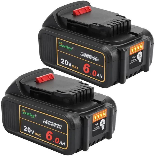 Main image of 2 Pack 20V 6.0Ah Replacement Battery Compatible with Dewalt Tool Lithium-Ion Battery Compatible With DCB200 DCD DCF DCG Series Cordless Power Tools Not Made in Dewalt