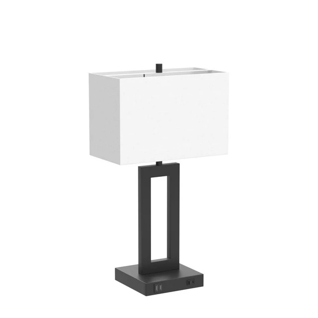 Alt view image 4 of 7 - 22" Table Lamp Set of 2, Modern Touch Control Lamp with 2 USB Ports 3 Way Dimmable, White Fabric Shade, E26 Base, Desk Lamp for Living Room, Bedroom, 2 Bulbs Included