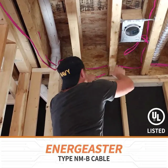 Alt view image 5 of 7 - Solid Indoor 10/3 NM-B Copper Cable with Ground 25FT, Pink 25FT NMB Cable 10 Gauge Wire 3 Conductors 600V Bare Copper Non-Metallic Sheathed Solid Indoor Residential Wire, UL Listed