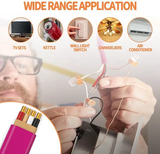 Alt view image 6 of 7 - Solid Indoor 10/3 NM-B Copper Cable with Ground 25FT, Pink 25FT NMB Cable 10 Gauge Wire 3 Conductors 600V Bare Copper Non-Metallic Sheathed Solid Indoor Residential Wire, UL Listed