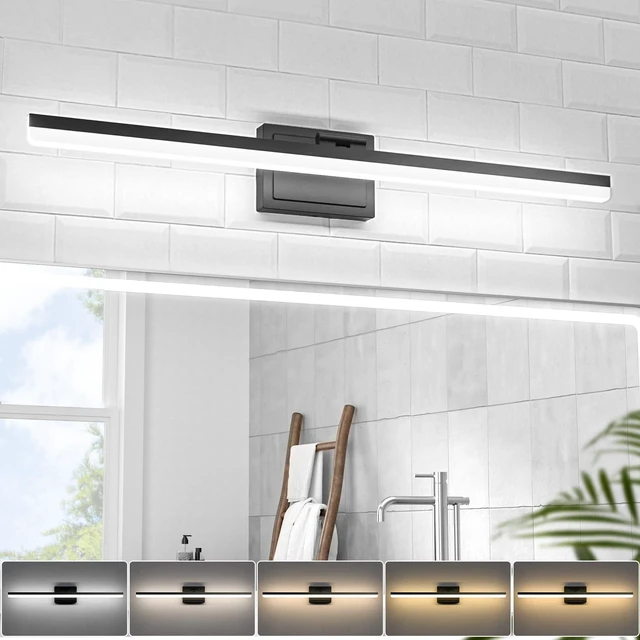 Main image of Modern Bathroom Vanity Light 31.5 inch, 28W Dimmable 5CCT Led Bathroom Light Fixture Over Mirror, Black Bar Vanity Light for Bathrooms Mirror Cabinets Bedroom-ETL Certificated