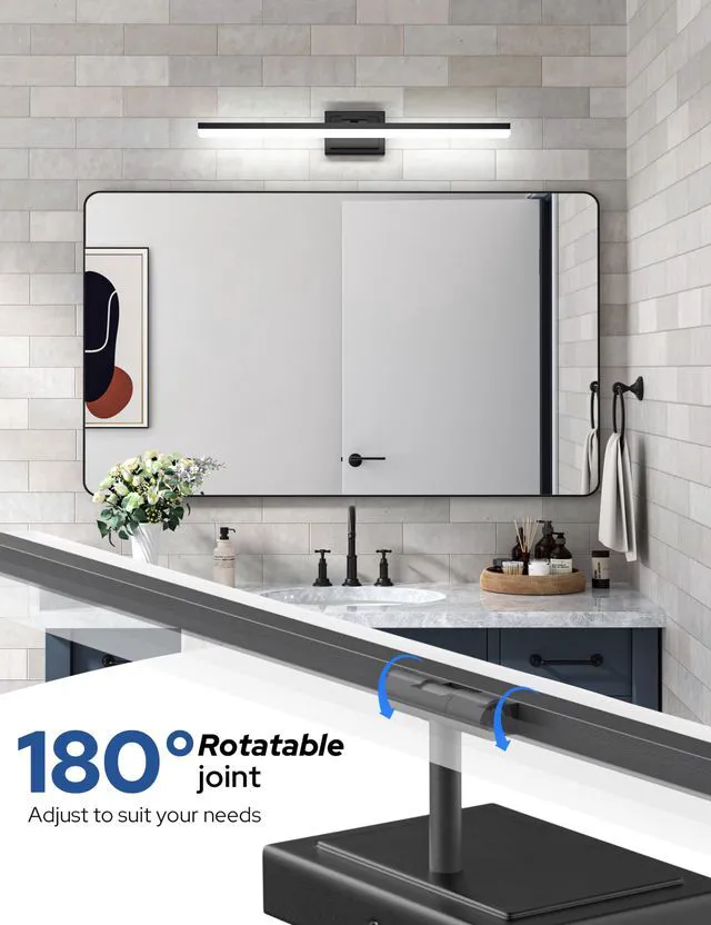 Alt view image 5 of 7 - Modern Bathroom Vanity Light 31.5 inch, 28W Dimmable 5CCT Led Bathroom Light Fixture Over Mirror, Black Bar Vanity Light for Bathrooms Mirror Cabinets Bedroom-ETL Certificated