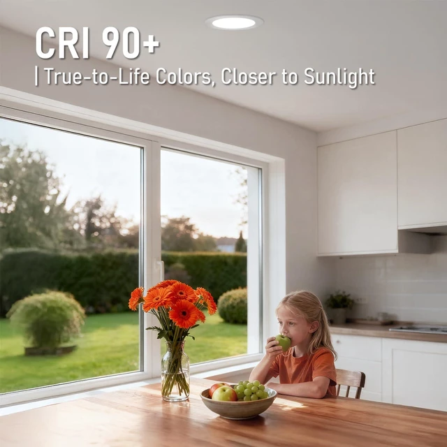 Alt view image 4 of 7 - 12-Pack 6 Inch Ultra-Thin LED Recessed Light, CRI90 12W, 5000K Aluminum, 5%-100% Dimmable, ETL & ES & FCC & IC, Slim LED Downlight with Junction Box, Daylight
