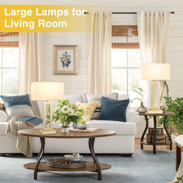 Alt view image 6 of 7 - 22" Tall Touch Lamps for Nightstand with USB C+A, 3 Way Dimmable Gold Lamp 3 Way Dimmable, USB-C & USB-A Ports, White & Gold Finish, Modern Desk Lamp for Living Room, Desk, Bed Side, End Tables