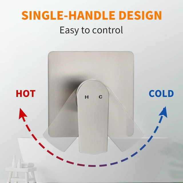 Alt view image 5 of 7 - Tub Shower Faucet Set With Head & Spout Brush Wall Mounted Shower System Valve Include 2 Functions