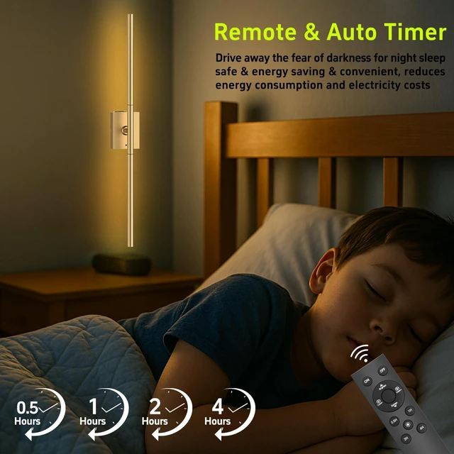 Alt view image 7 of 7 - Battery Operated Wall Sconces Set of 2, 10000mAh, Gold remote control and 360° rotation, for picture display TV wall mirror bedroom or living room home decor
