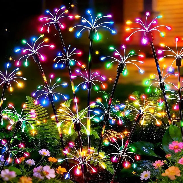 Main image of Solar Garden Lights Outdoor, 8 Pack Multicolor Fairy Firework Lights Waterproof Starburst Fairy Light, Garden Decor for Yard Patio Pathway Lawn, Unique Gifts for Women Mom, Christmas Decorations