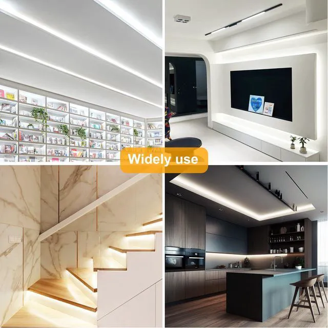 Alt view image 7 of 7 - COB LED Strip Lights Cool White,24V Dimmable led Light Strip KIT with Remote and app Control,6000K 65FT/20m 8mm Wide Ra>90 Cuttable Flexible Strip Lights for Bedroom,Shelf,Cabinet