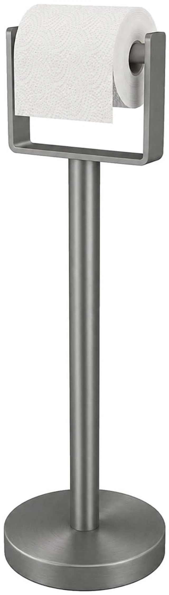 Main image of Toilet Paper Holder Stand, Extra-Weighted Base, Brushed Graphite Stainless Steel Toilet Paper Stand, Free Standing Floor Tissue Roll Holder for Bathroom 200UP