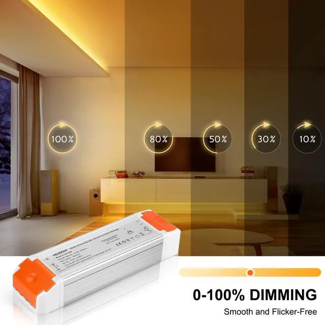 Alt view image 2 of 7 - 60W Dimmable LED Driver 12V DC Triac Constant Transformer, 120V AC to 12 Volt DC Lighting Low Voltage Power Supply, LED Light Transformer for Kitchens, Cabinets, Bedrooms 2 Pack