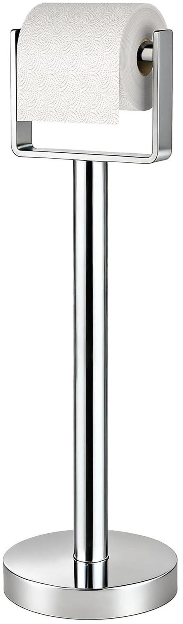 Main image of Heavy Duty Toilet Paper Holder Stand, Extra-Weighted Base No Tipping Stainless Steel Toilet Paper Stand, Free Standing Floor Tissue Roll Holder for Bathroom, Chrome 200UP