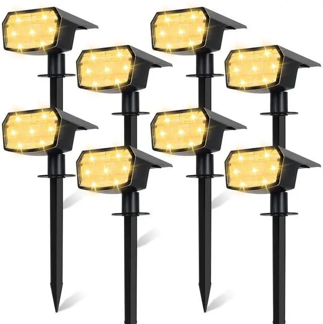 Main image of 8-Pack Solar Spot Lights Outdoor Waterproof,Landscape Spotlight Warm White 59 LED, 3 Lighting Modes, IP65 Waterproof, Solar Powered Outdoor Lights for Yard Garden
