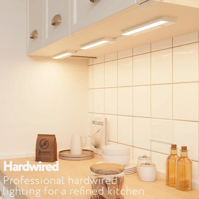 Alt view image 3 of 7 - Halo 12-Inch LED Under Cabinet Lights, 4-Pack, 3-CCT, White 2700K/4000K/5000K, dimmable, hardwired/plug-in. Model: UC0112WH274L
