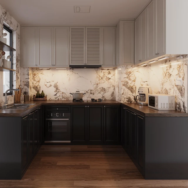 Alt view image 5 of 7 - Halo 12-Inch LED Under Cabinet Lights, 4-Pack, 3-CCT, White 2700K/4000K/5000K, dimmable, hardwired/plug-in. Model: UC0112WH274L