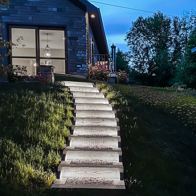 Alt view image 5 of 6 - Solar Step Lights for Outside,16 Pack Solar Stair Lights Outdoor Waterproof IP67,Outdoor Deck Step Lights,Solar Outdoor Lights for Staircase,Patio,Front Step(Cool Brown)