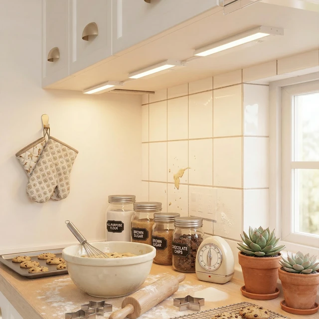 Alt view image 6 of 7 - Halo 12-Inch LED Under Cabinet Lights, 4-Pack, 3-CCT, White 2700K/4000K/5000K, dimmable, hardwired/plug-in. Model: UC0112WH274L