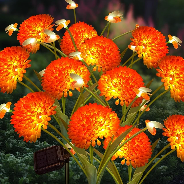 Main image of Solar Garden Lights, 8 Pack Solar Swaying Bee Lights with Flowers, Waterproof Firefly Light Outdoor for Garden Patio Yard Pathway Fall Decoration, Gifts for Women Mother's Day