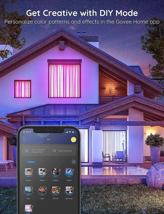 Alt view image 5 of 7 - Smart RGB LED Strip Lights 100ft, Work with Alexa Google Assistant APP WiFi Control, 16 Million Colors, 64 Scene Modes, Music Sync, LED Lights for Bedroom, Kitchen, Home Decor, 2 Rolls of 50ft