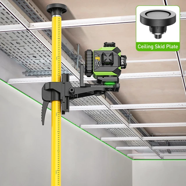 Alt view image 5 of 7 - 12 Ft./3.7M Professional Laser Level Pole with Tripod and 1/4-Inch by 20-Inch Laser Mount for Rotary and Line Lasers, Adjustable Telescoping Laser Pole with 5/8"-11 Threaded Adapter-LP36A
