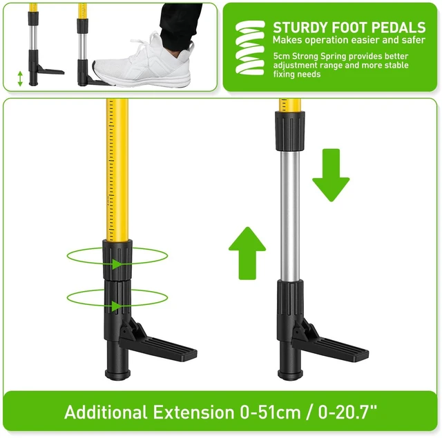 Alt view image 6 of 7 - 12 Ft./3.7M Professional Laser Level Pole with Tripod and 1/4-Inch by 20-Inch Laser Mount for Rotary and Line Lasers, Adjustable Telescoping Laser Pole with 5/8"-11 Threaded Adapter-LP36A