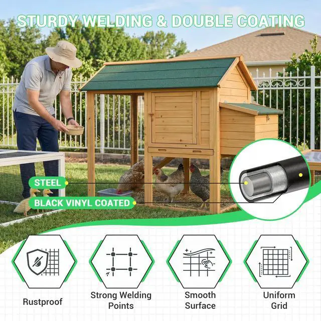 Alt view image 2 of 7 - 48 inch×100 ft Black Vinyl Coated Hardware Cloth, 19 Gauge 1/2 inch Black PVC Hardware Cloth, Welded Wire Fence Supports Poultry Netting Cage Fence