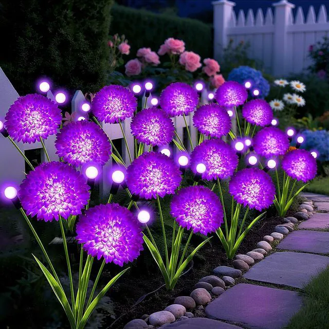 Main image of Solar Garden Lights, 8 Pack Solar Purple Swaying Firefly Lights with Flowers, Waterproof Purple Halloween Flowers Light Outdoor for Garden Patio Yard Fall Decoration, Gifts for Women Mother's Day