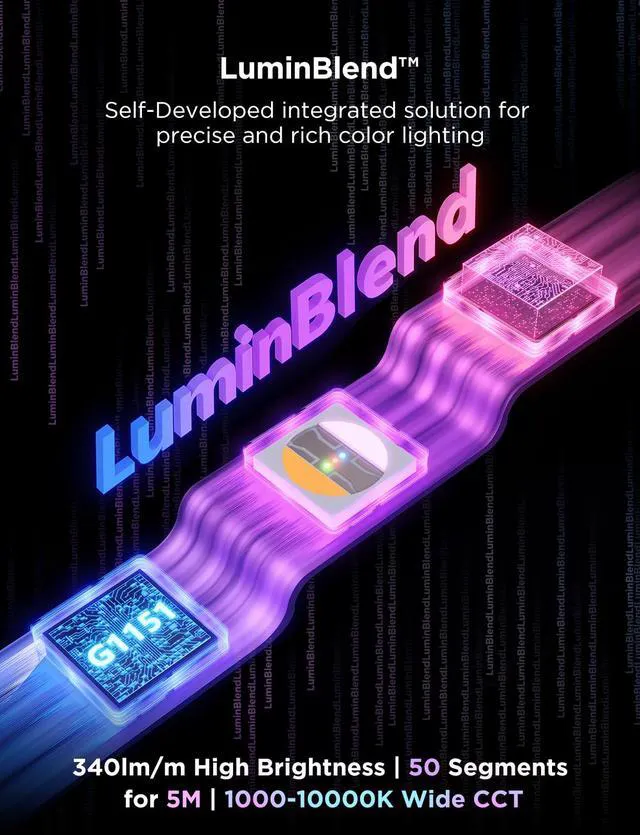 Alt view image 2 of 7 - RGBWWIC LED Strip Light 2 Pro 16.4ft, Smart Control, APP, WiFi Work with Alexa, Google Assistant Segmented DIY multi-color LED strip lights for Bedroom, Cabinet,Home Decor