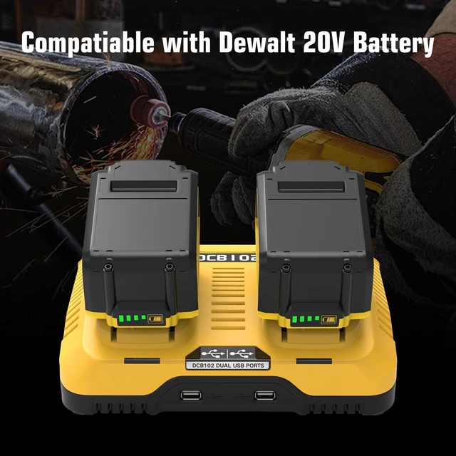 Alt view image 5 of 7 - 2Packs 12.0Ah DCB206 Replacement for Dewalt 20V Battery and DCB102 Charger Compatible with Dewalt 20V Battery Lithium DCB203 DCB207 DCB204 DCB201 Power Tool