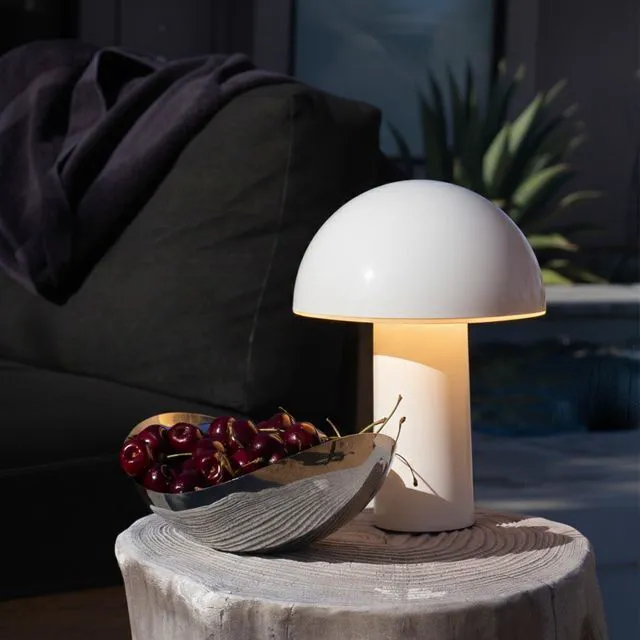 Main image of Celia Table Lamp 10" Touch-Controlled Mushroom Small Lamp, Cordless & Dimmable LED, Portable Bedside Night Light, Sustainable Accent Light, Recycled Modern Patio Lamp, Home Décor Cream