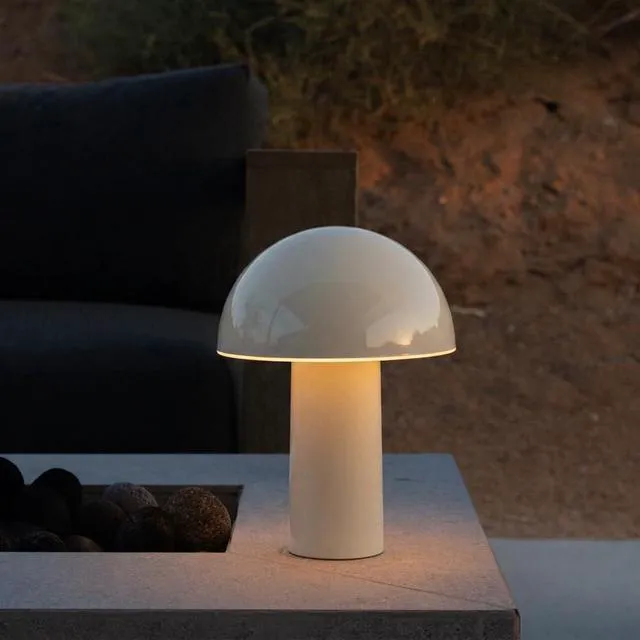 Alt view image 7 of 7 - Celia Table Lamp 10" Touch-Controlled Mushroom Small Lamp, Cordless & Dimmable LED, Portable Bedside Night Light, Sustainable Accent Light, Recycled Modern Patio Lamp, Home Décor Cream