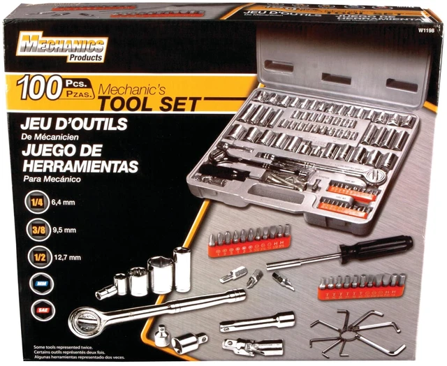 Alt view image 7 of 7 - W1198 SAE/Metric 100-Piece Socket (1/4-Inch, 3/8-Inch & 1/2-Inch Drive) and Bit Set