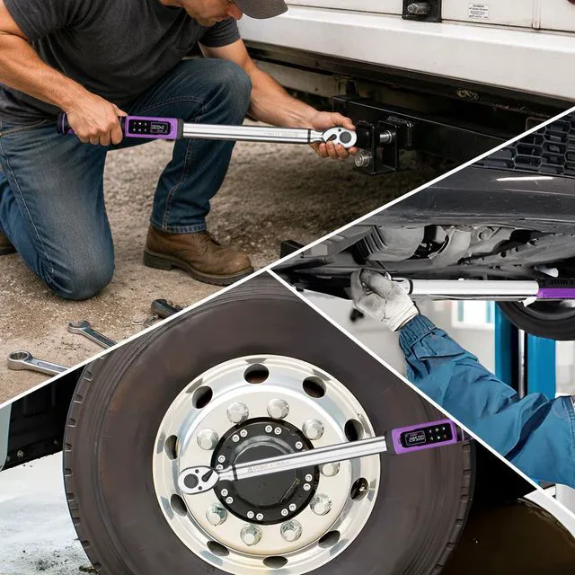 Alt view image 7 of 7 - 1/2" Digital Torque Wrench, ±1% Accuracy, 3.76-250.75 Ft-lb 9 Presets, 500 Data Storage, LED/Buzzer/Vibration Alerts, 5 Units, Color Display, Adapter & Extension for Auto Repair