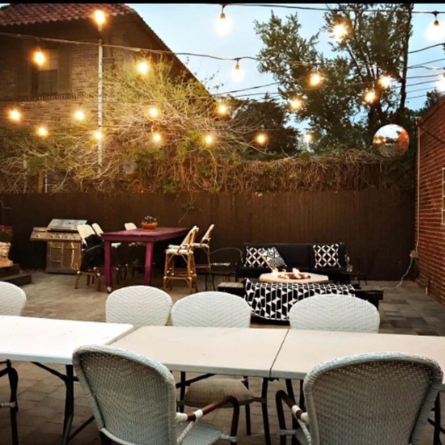 Alt view image 6 of 6 - 100 Pack S14 2W Outdoor String Lights Vintage LED Filament Bulbs 2700K Warm White, Shatterproof, Dimmable, Waterproof, E26 Screw Base, Edison LED Light Bulbs, Indoor & Outdoor Use