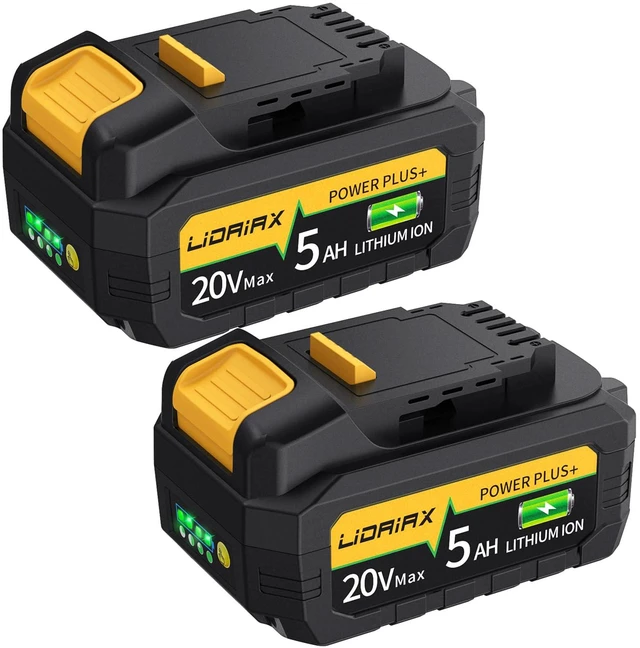 Main image of True Capacity Replacement Battery Compatible with Dewalt 20V Max Tool, Automotive Grade Lithium Ion Cells, V0 Highest Grade Fireproof Case, Longer Runtime - 5.0AH, 2 Pack