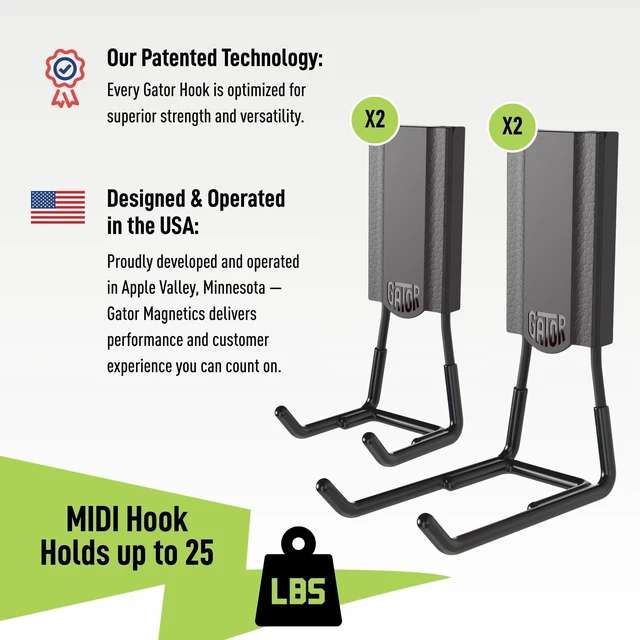 Alt view image 2 of 7 - MIDI 2.5 & 4" Open Hooks, 25 lb Heavy Duty Magnetic Hooks for Steel Surfaces, Patented Easy-Release, Non-Slip Grip Storage & Organization, Garage, Shed, Home, Cleaning Tools -4 Pack