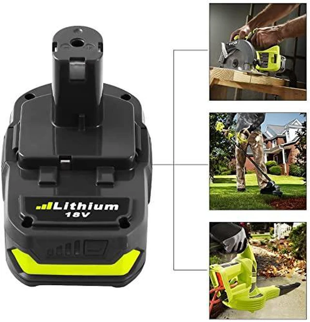 Alt view image 7 of 7 - 2Packs 18V Battery and Charger Combo for Ryobi 18 Volt Cordless Tools Battery and P118B Charger, 18V Battery Capacity Output 3.0Ah