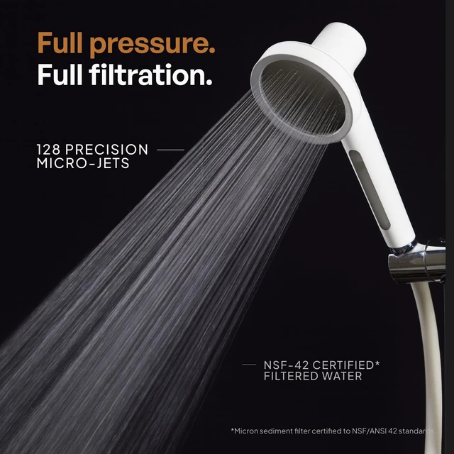 Alt view image 4 of 7 - SecondShower Filtered Shower Head with Handheld for Hard Water - NSF Certified 99.9% Chlorine Removal, High Pressure, Korean Vitamin C Filter for Soft Skin & Hair (Pure Silver)